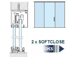 Fluido  70 kit plafond vast paneel 2000 mm - 2 softclose