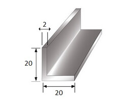 Profil L en aluminium 20x20x2mm 3000 mm