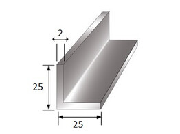 Profil L en aluminium 25x25x2mm 3000 mm
