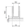 Profil en U AOSTA 18 5x12x18 5 mm  dimension interieure 8 2 mm  L 3000 mm - cuiv