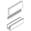 Set vast montageprofiel 25x25 met toebehoren voor glasdikte 11 en 5.5.2 -nat.ano