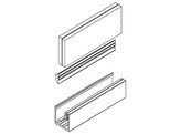 Set vast montageprofiel 25x25 met toebehoren voor glasdikte 8 en 4.4.2 nat. ano