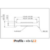 I-profiel voor glas 12-12 8 mm L 3000 mm copolyester
