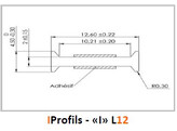 I-profiel voor glas 12-12 8 mm L 3000 mm copolyester