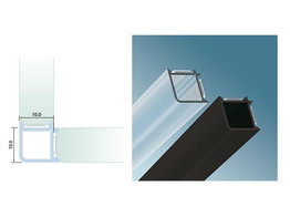 G2G Polycarbonaat hoek-profiel voor glas 10-10 8 mm L 3000 mm