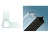 G2G Profil d angle carre en polycarbonate pour verre 10-10 8 mm L 3000 mm