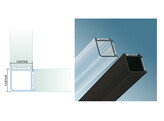 G2G Profil d angle carre en polycarbonate pour verre 12-12 8 mm L 3000 mm