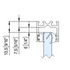 Profil P20E pour la fixation au plafond de verre 8-13 52 mm  2900 mm