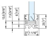 Profil P20E pour la fixation de verre 8-13 52 mm  5800 mm effet inox