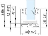 Profil P25E pour la fixation de verre 16 76-21 52 mm  2900 mm naturel anodise