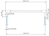 Stabilisateur 1200 mm verre/verre dore brillant